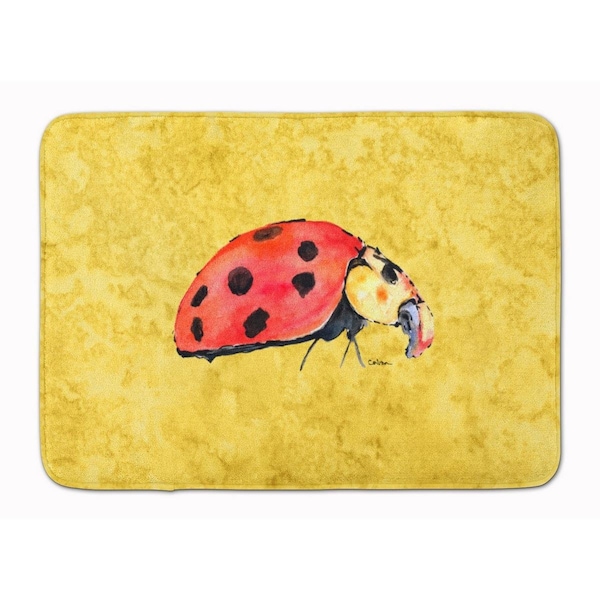 Carolines Treasures Lady Bug on Yellow Machine Washable Memory Foam Mat 8867RUG - main
